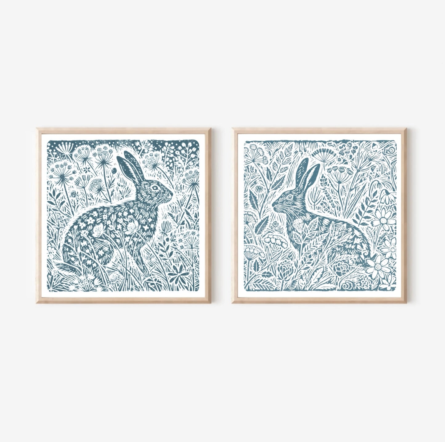 Hare in Flowers 1 Print
