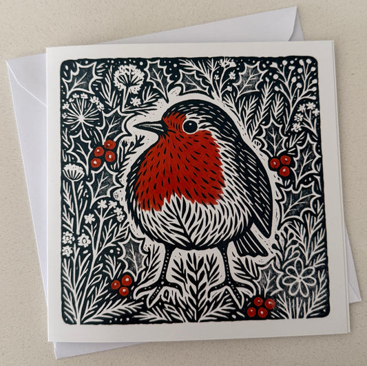 Robin Christmas Card x 5