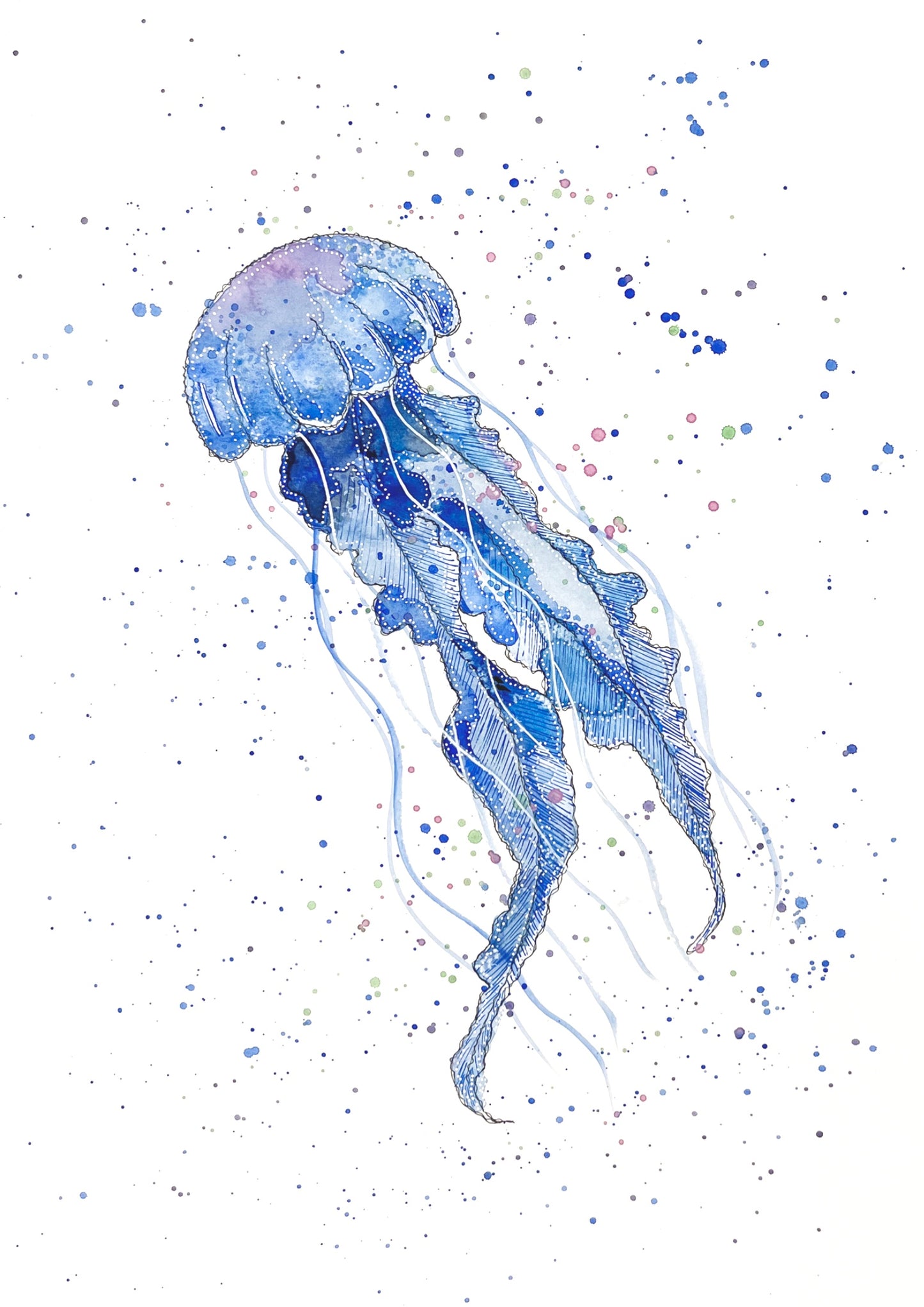 Blue Jellyfish Print