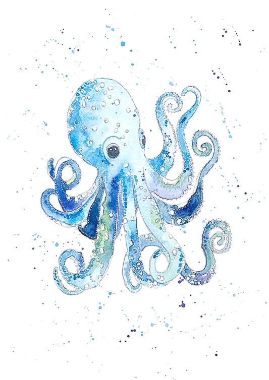 Blue Octopus 1 Print