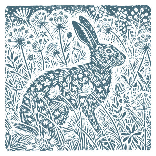 Hare in Flowers 1 Print