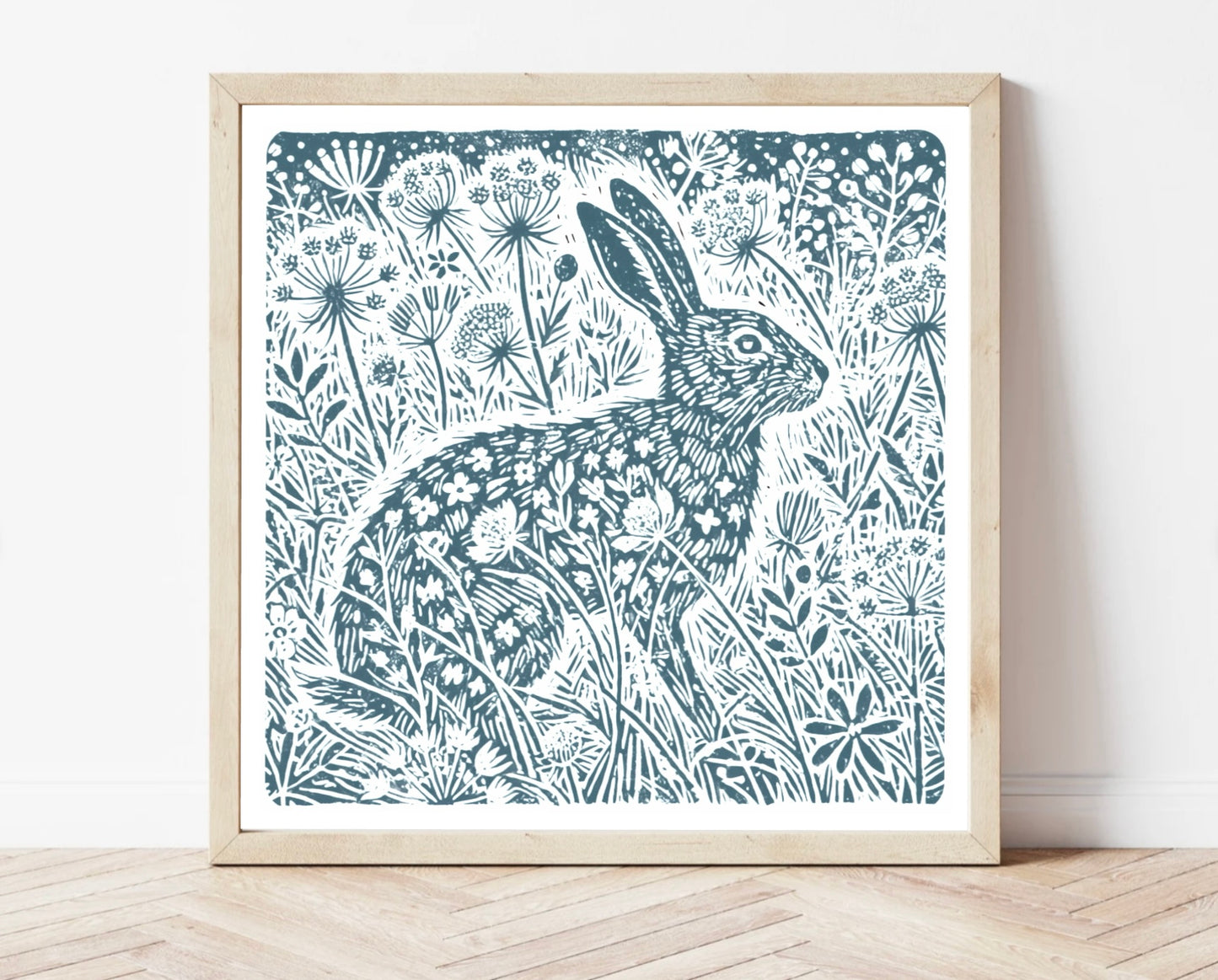 Hare in Flowers 1 Print